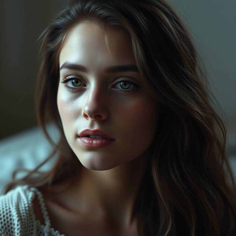 A captivating portrait of a young woman.